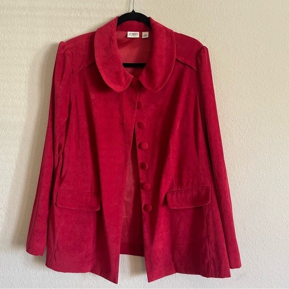 Cato Woman long winter blazer size 18W red peter pan collar winter formal … - Picture 1 of 10